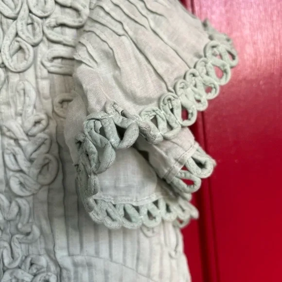 NWT SEA NEW YORK Frida mint green lined Flutter V-Neck Mini Dress M - Picture 5 of 12